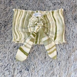 Striped Green and White Crop Top